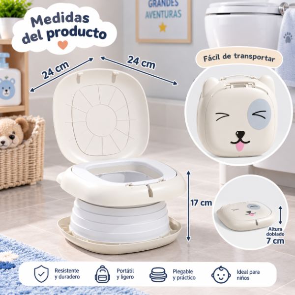 Vasenilla orinal de bebé portatil y plegable