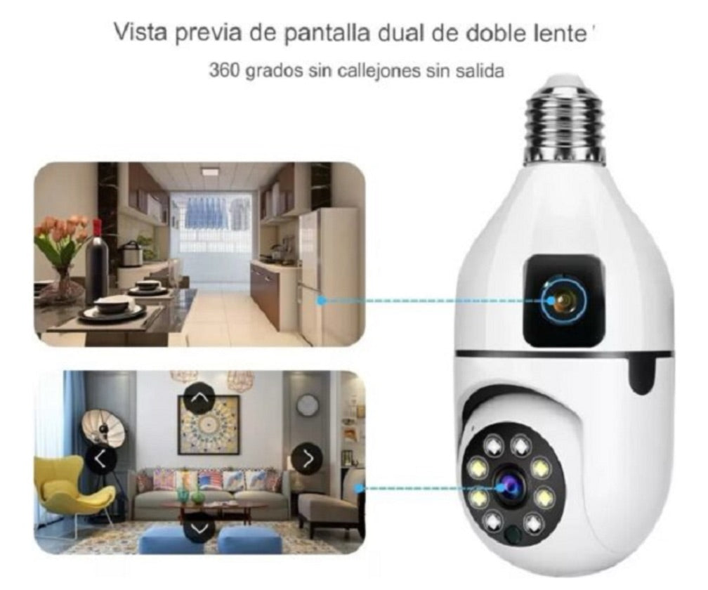 Cámara bombillo doble lente