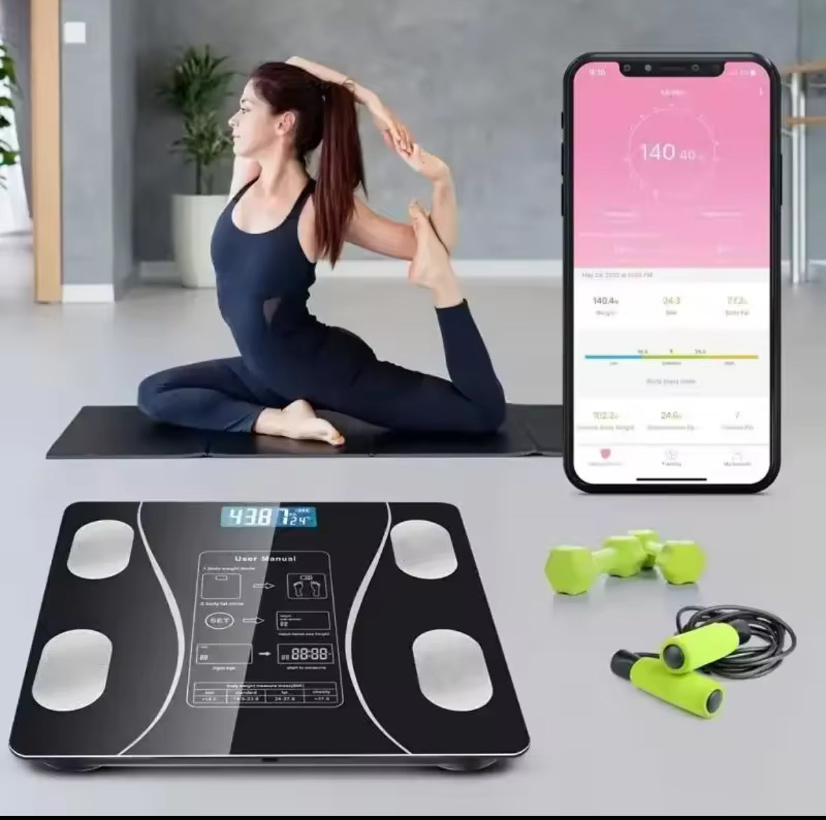 báscula inteligente, recargable con Bluetooth