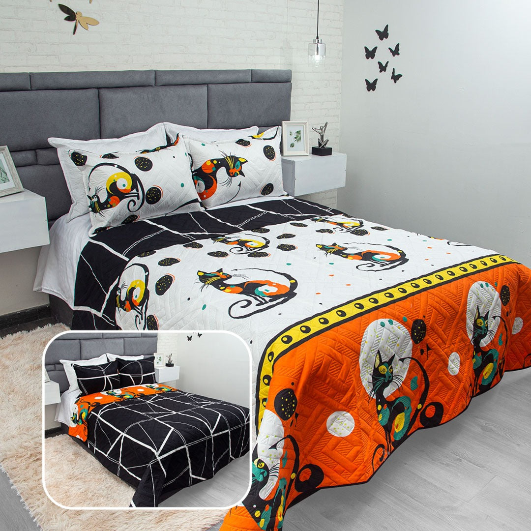 Cubrelecho estampado doble faz