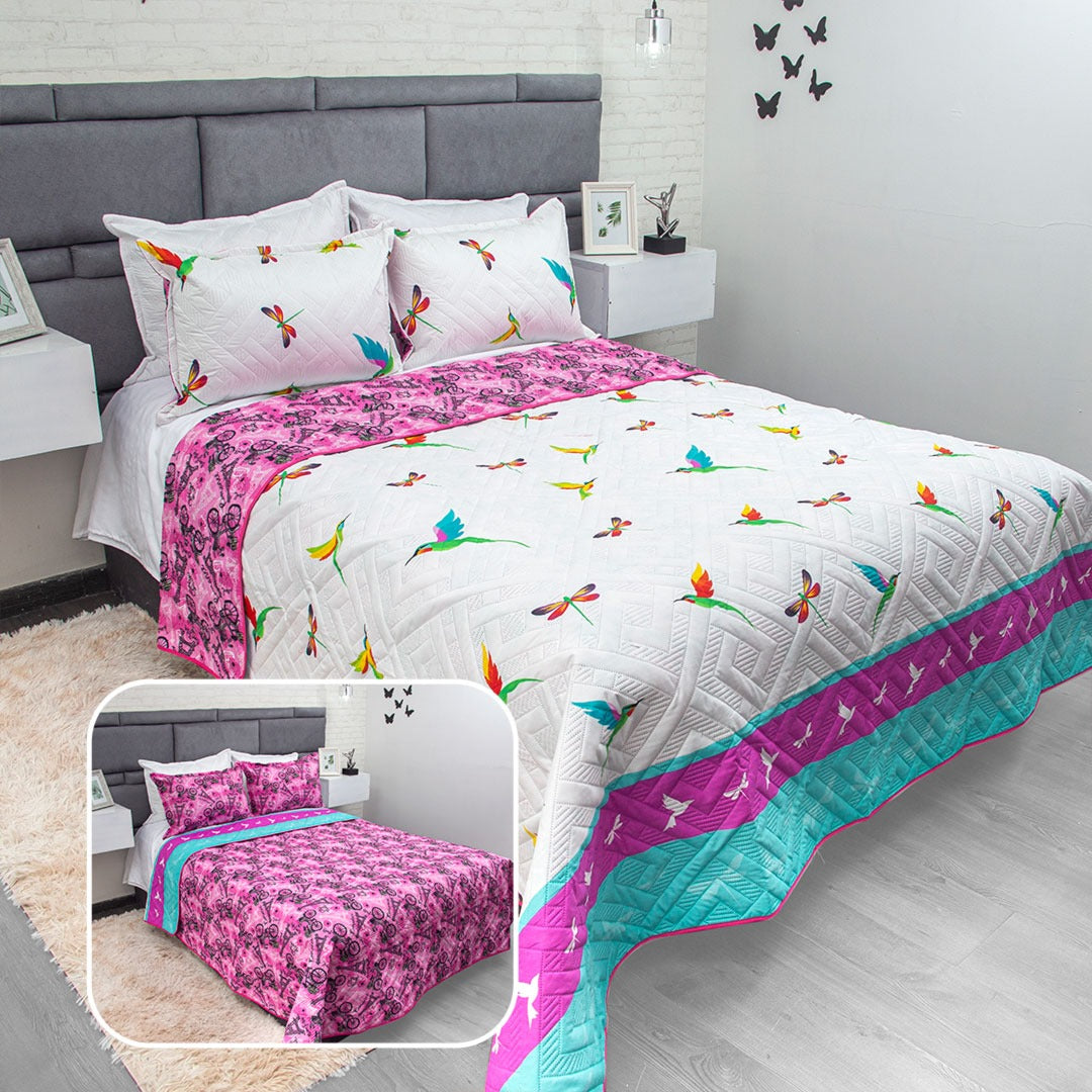 Cubrelecho estampado doble faz