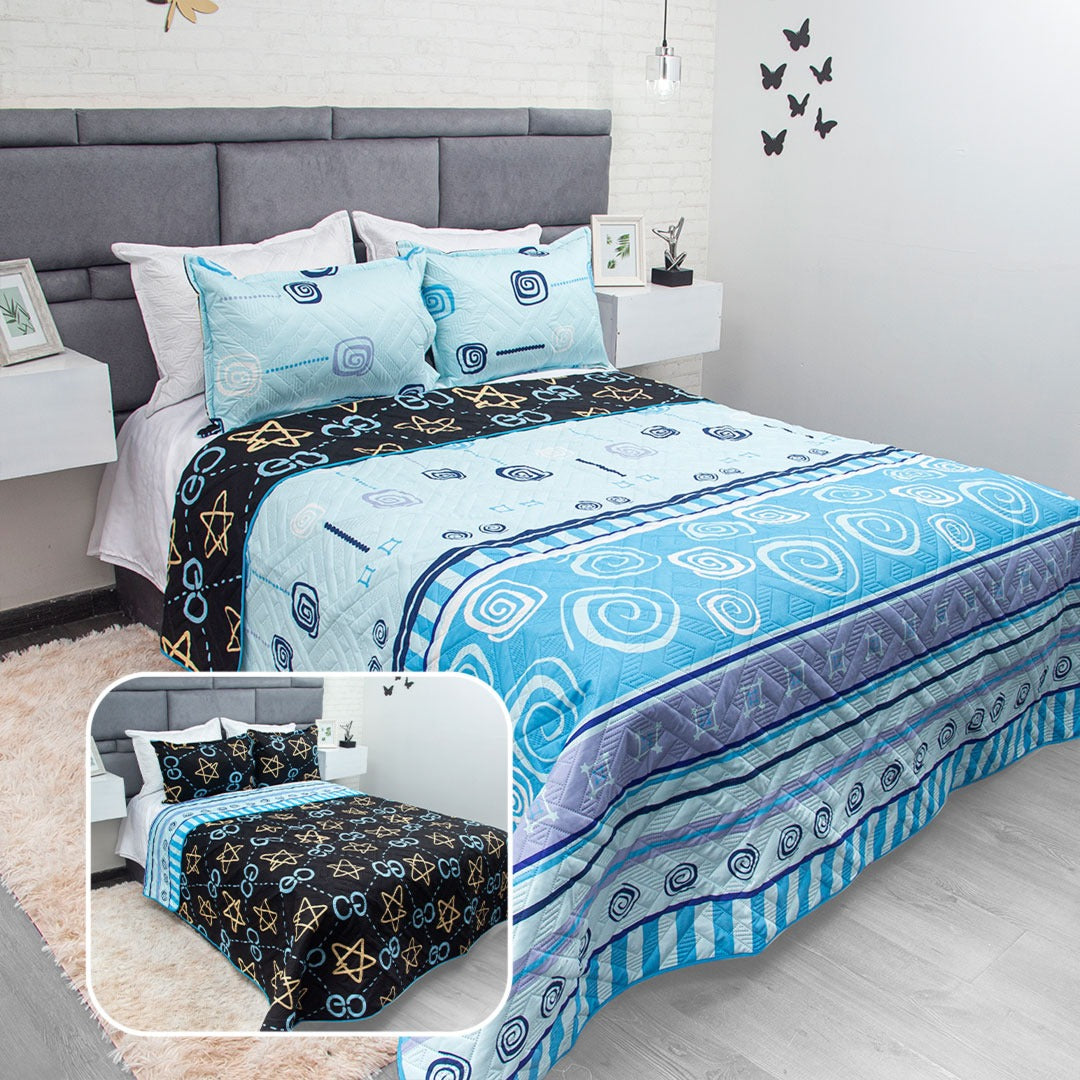 Cubrelecho estampado doble faz