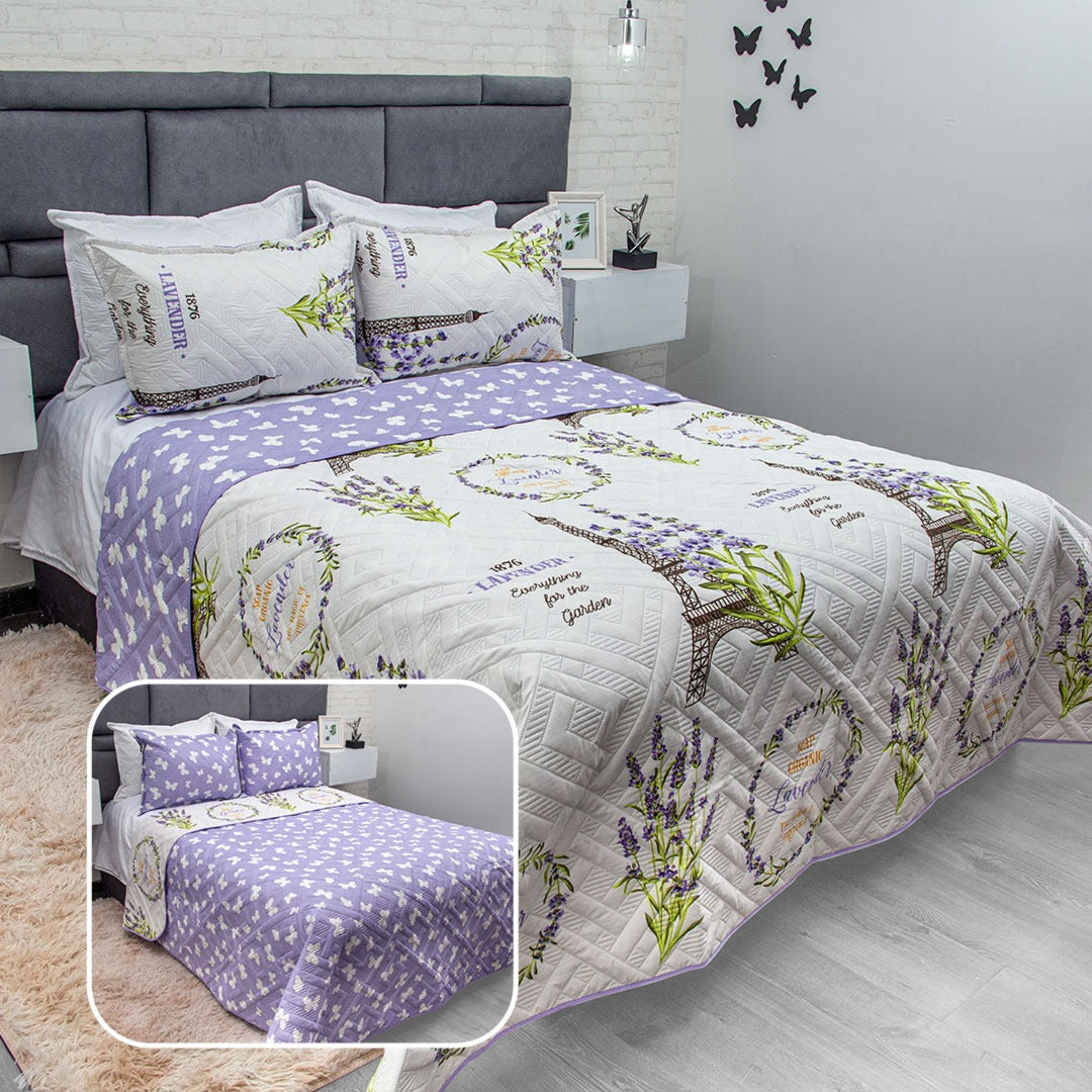 Cubrelecho estampado doble faz