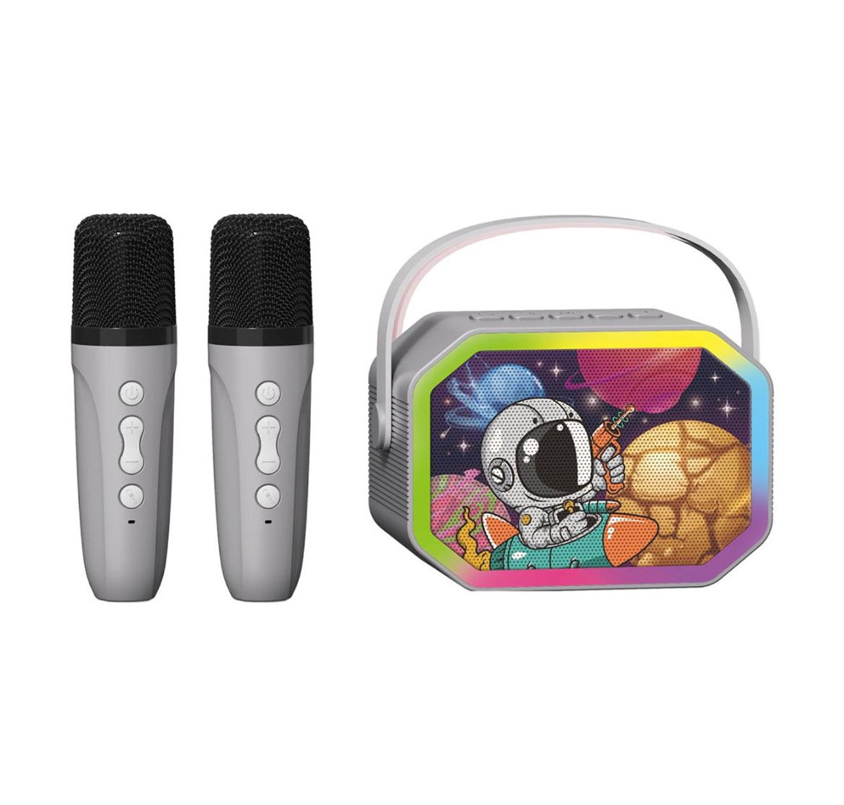 MINI PARLANTE CON MICRÓFONOS