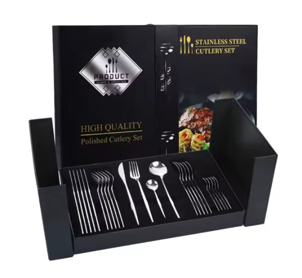 Set Cubierto Plata Caja Lujo 24 Pz