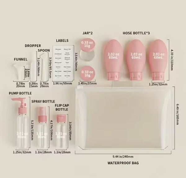 Kit Botellas Viajeras x 11 Pz