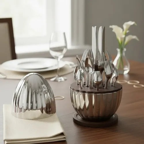 Set Cubierto Huevos Plateado