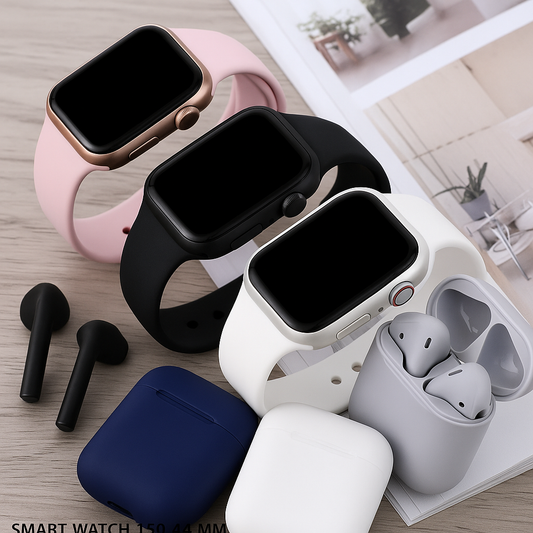 Combo inteligente smartwatch T500 más audífonos Bluetooth