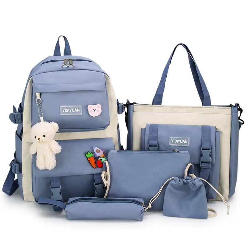 Set de maleta 5 piezas con pines y oso de peluche